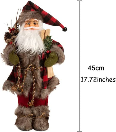 2022 Christmas Fabrics Santa Claus Ornament for Indoor Outdoor, 12/18/24in Xmas Classic Santa Claus Doll Toys Home Decor, 1 Pc Claus Doll Holiday Party Ornaments